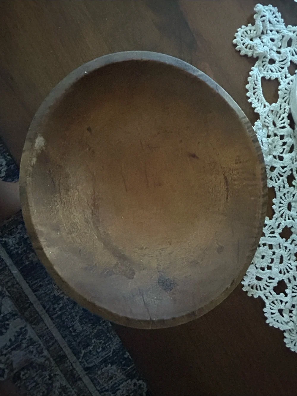 Handcrafted Brown Wooden Serving Bowl - Rustic Home Kitchen Accent